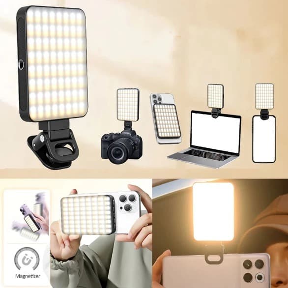 Luz  Ring Light Beleza Portátil Selfie Anel Luminoso para Celular Câmera e Notebook Carregamento Clipe Ref:XJ77