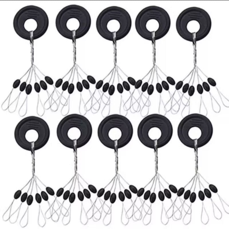 Stopper Para Pesca Kit 60/120 Unidades cor preto