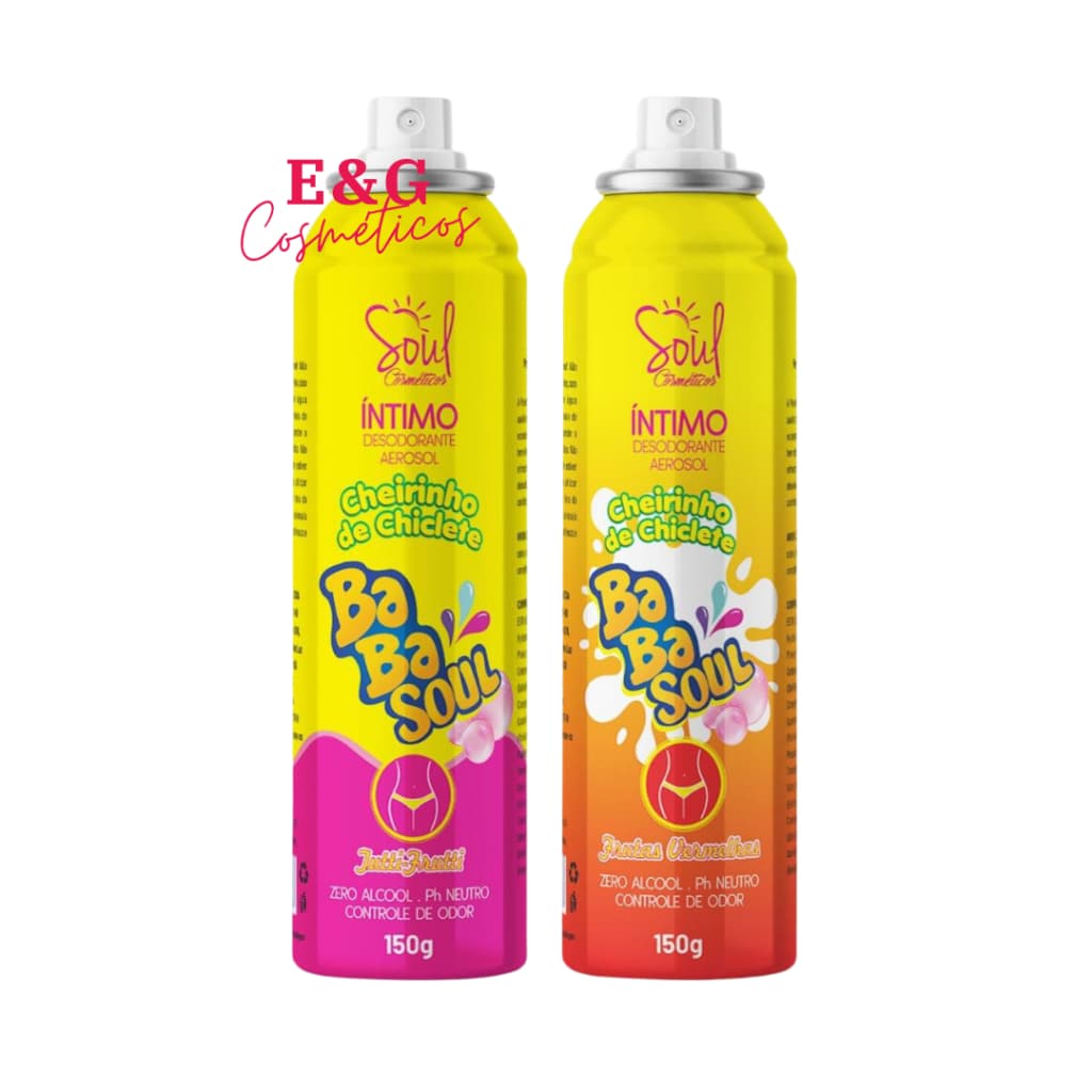 Kit 02 Desodorante íntimo Cheirinho de Chiclete Babasoul Soul Cosméticos