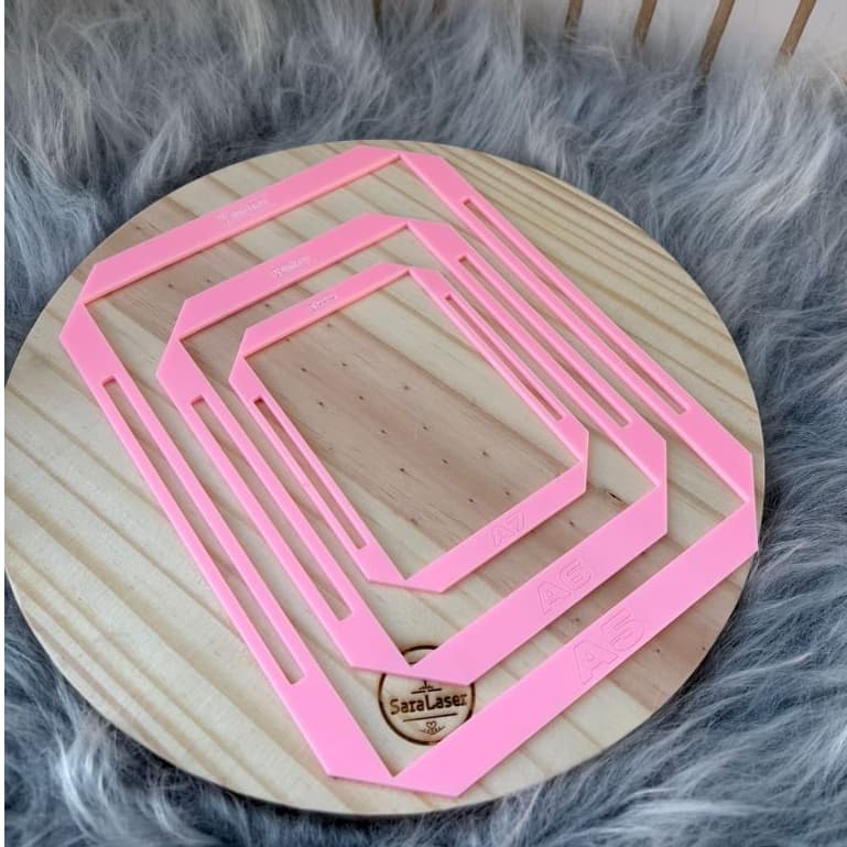 Kit de Gabaritos A5, A6 e A7 em Acrílico 3mm - Ideal para Encadernação