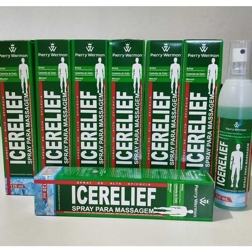 Kit 10/3/6 Spray forte Para Massagem icerelief com Arnica 120 ml