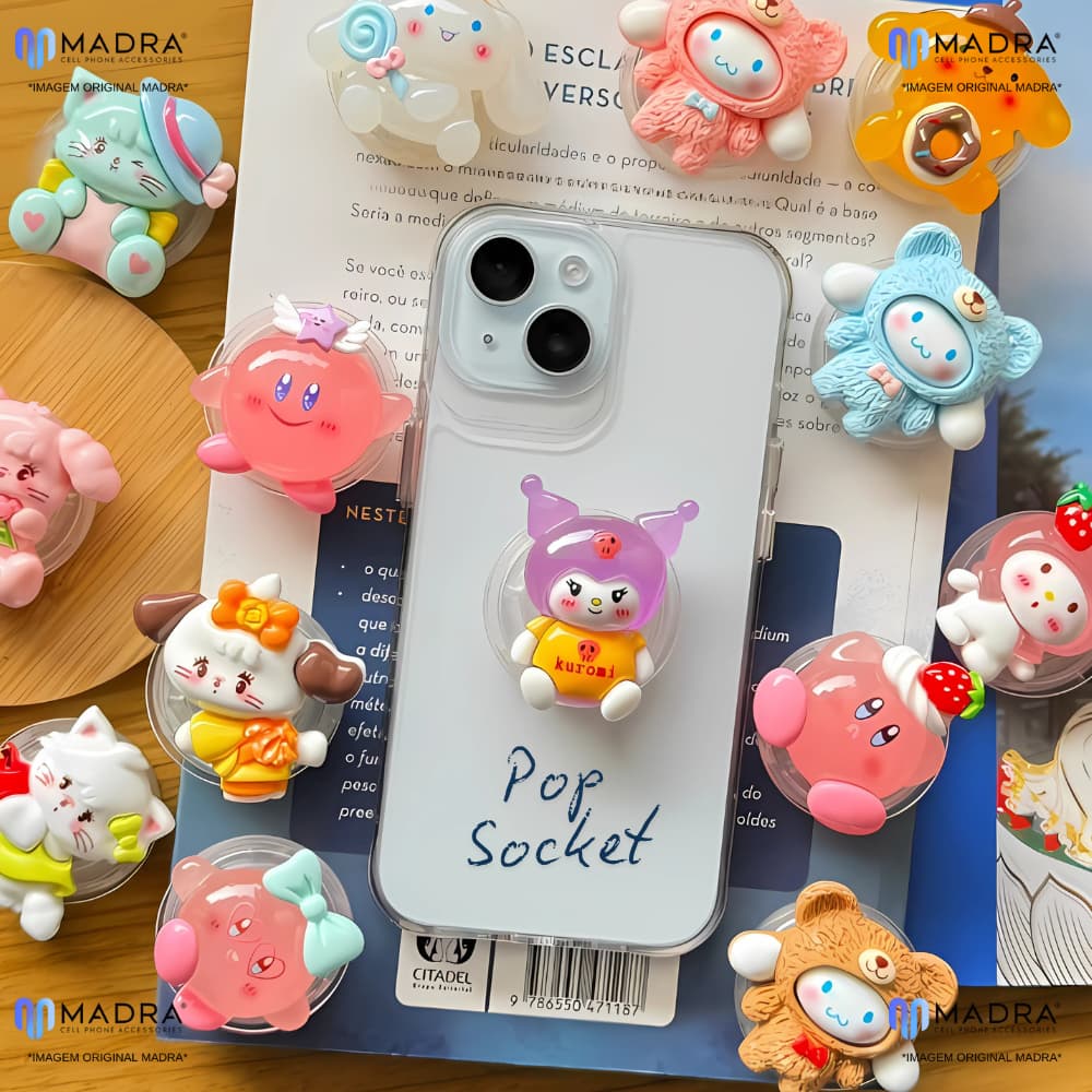 Pop Socket Personagens Fofinhos para Celular Asia Geek