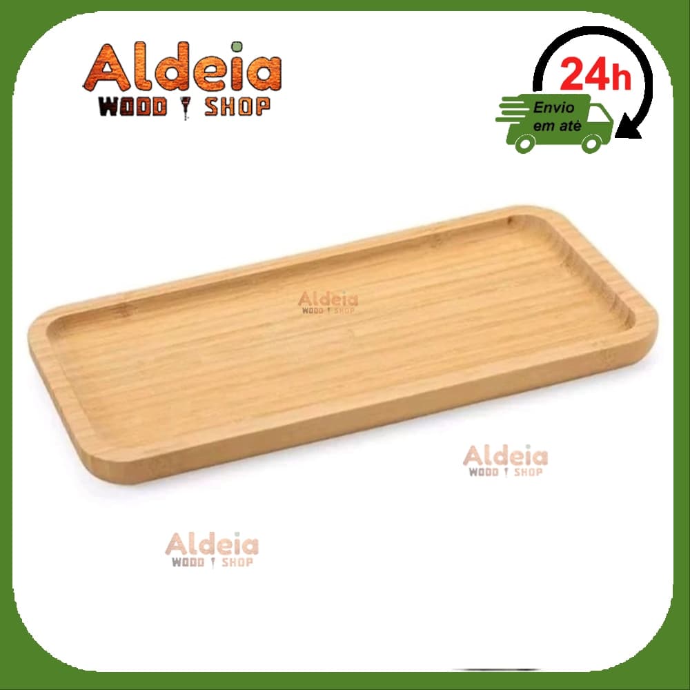 Prato Bandeja Madeira Pinus Retangular Cozinha Petisqueira Tábua 30x15