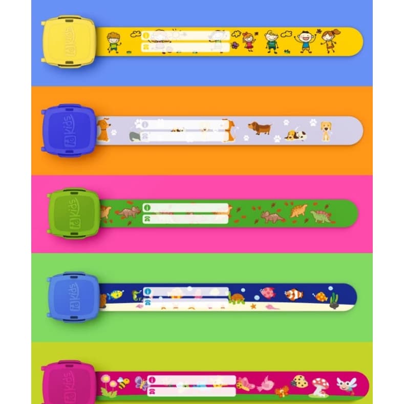 Pulseiras Identificação Infantil 3und Impermeável Estampadas a Prova D'água Reutilizável