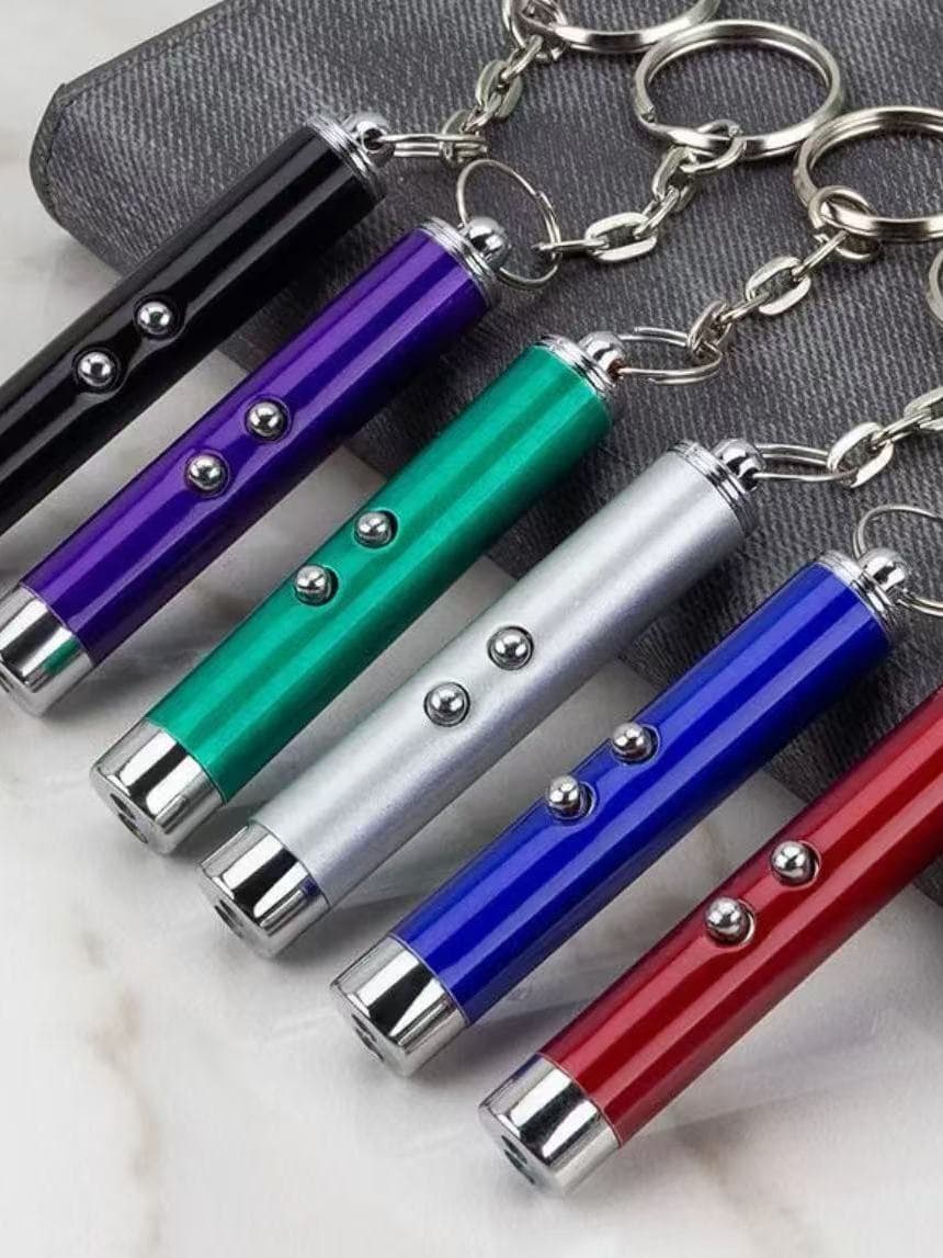 KIT 6 Caneta Laser 3 Em 1 / Laser Potente , Lanterna E Chaveiro,brincar com gatos
