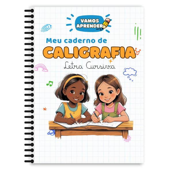 Vamos Aprender - Meu Caderno De CALIGRAFIA Infantil 81 Atividades Letra Cursiva A4