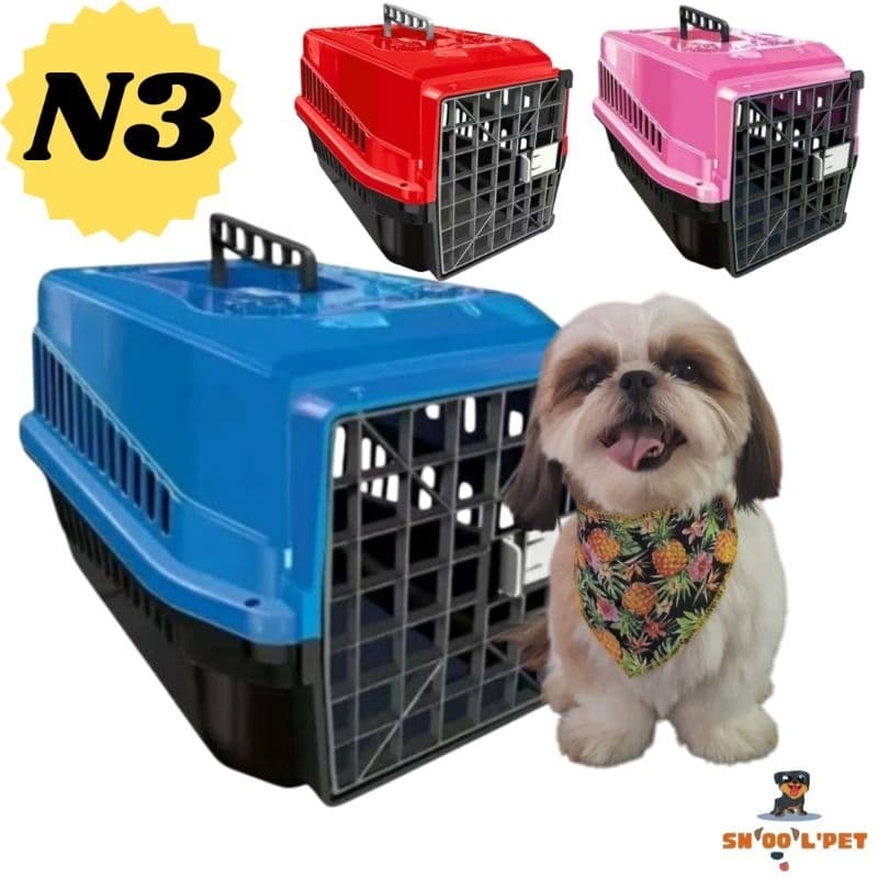 Caixa de Transporte Para Gato e Cachorro N3 MP Média Para Pet