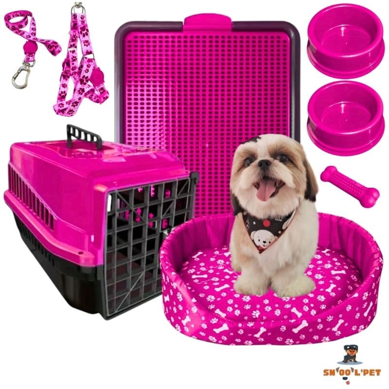 Kit Transporte Europa Para Cachorro Sanitário Canino MP Cama Pet Pequeno