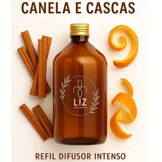 Refil Difusor Canela e Cascas Super Intenso concentrado aromatizador de varetas