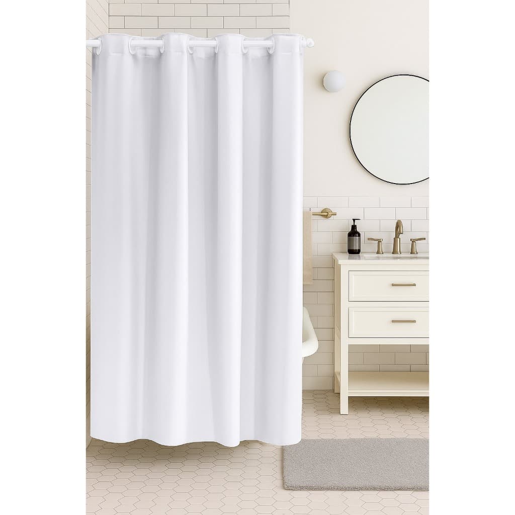 Cortina Box Branca Para Banheiro 1,40 M X 2,00 M PVC Blecaute Impermeável Anti-Mofo - PROMOÇÃO