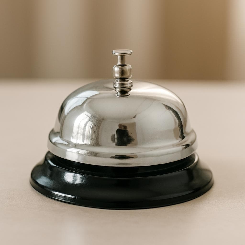 Sino Campainha de Mesa Inox Recepção Cozinha Comércio Hotel Restaurantes Lanchonetes (Metal Resistente)