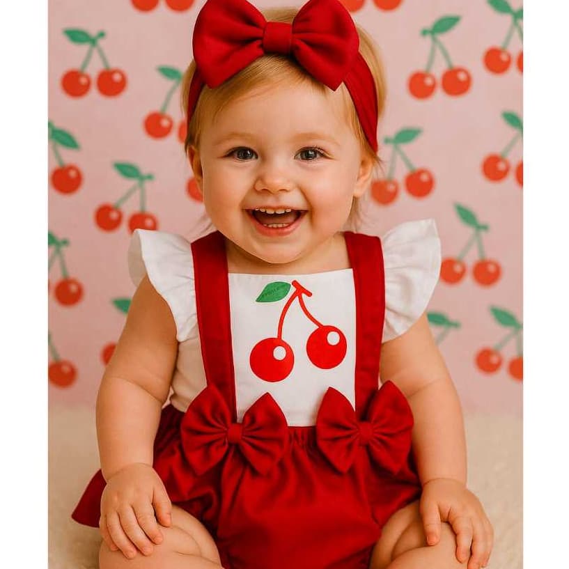 romper cerejinha romper cerejinha body cereja Roupa infantil menina