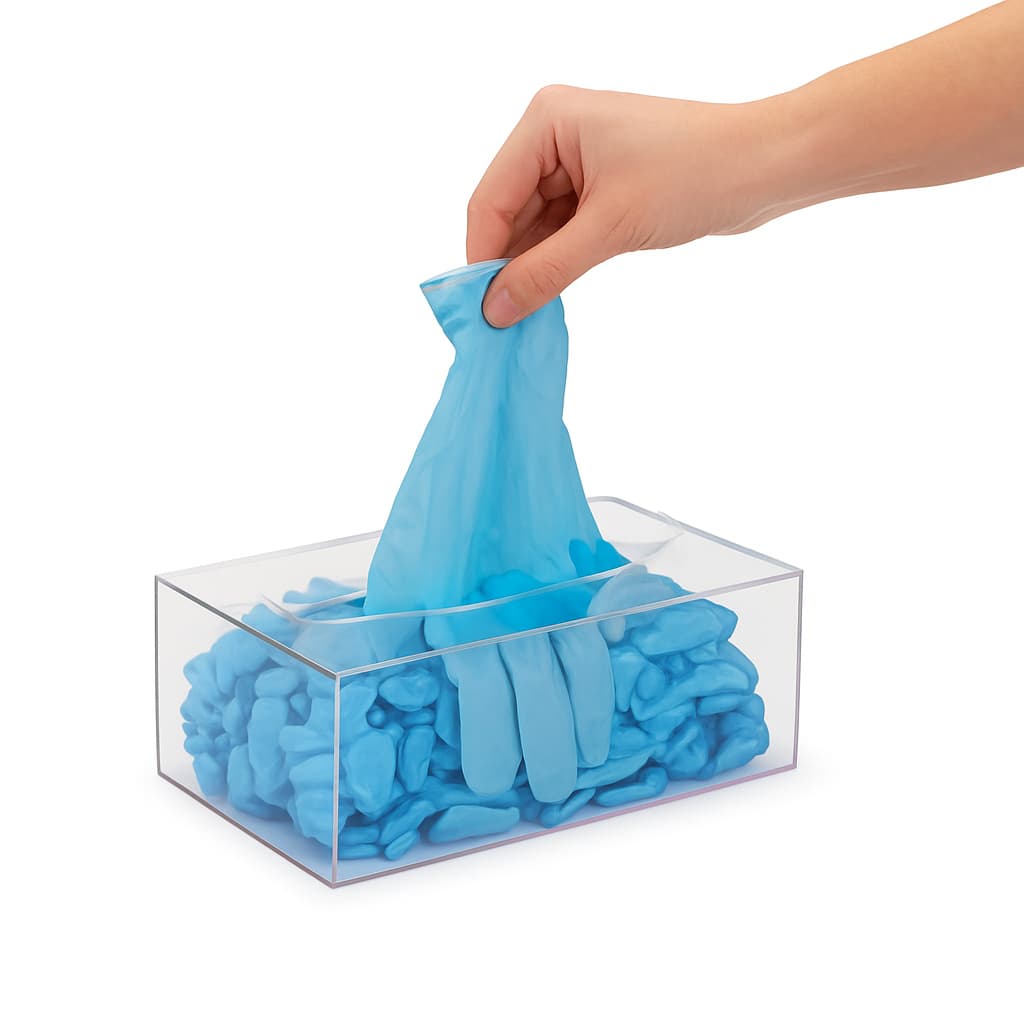 Porta Luvas Lenço Papel Toalha Caixa Acrílico Com Tampa Mesa Pia