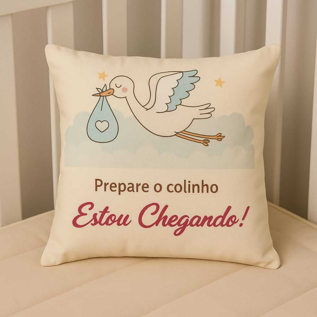 Almofada Revelação Gravidez Tamanho 30x30 cm Presente Papai Vovó Bebê à caminho Decoração Quarto Baby