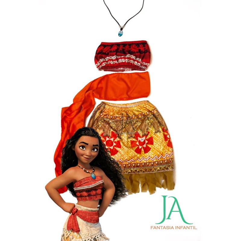 Fantasia Infantil Moana com Colar