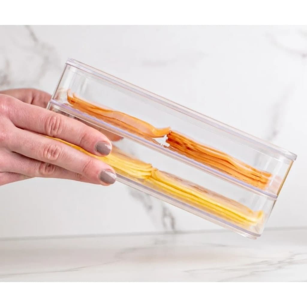 Porta Frios Hermético Acrílico Duplo 1000ml Pote de Mantimentos Cozinha Geladeira