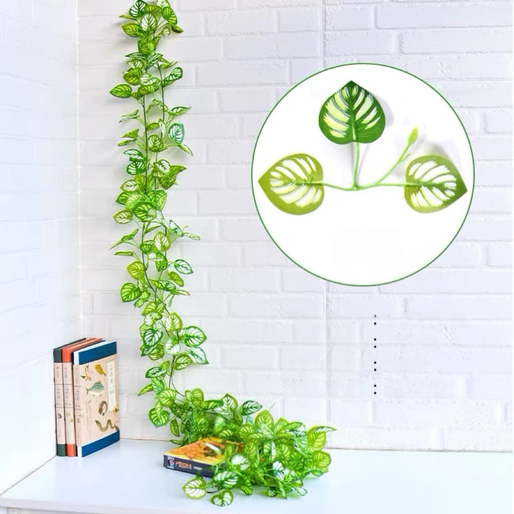 Plantas de folhas pequenas, folhas verdes, plantas artificiais, plantas trepadeiras penduradas