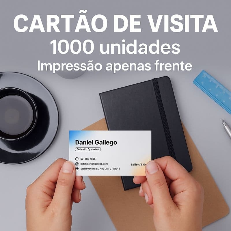 Cartão de Visita 1000 Unidades - Impressão Só Frente - Personalizado - Profissional - Negócios