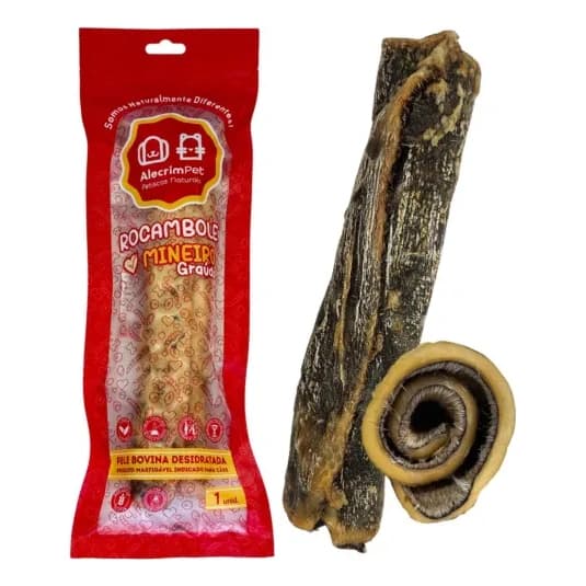 Mordedor Natural Rocombole Grande Pele Bovina- Alecrim Pet