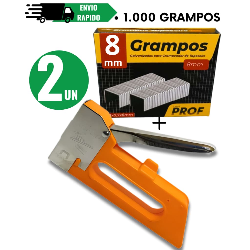 KITs GRAMPREADOR DE TAPECEIRO ALTA PRESSÃO MANUAL PROFISSIONAL CAPACIDADE DE GRAMPOS 4 MM 6 MM 8MM
