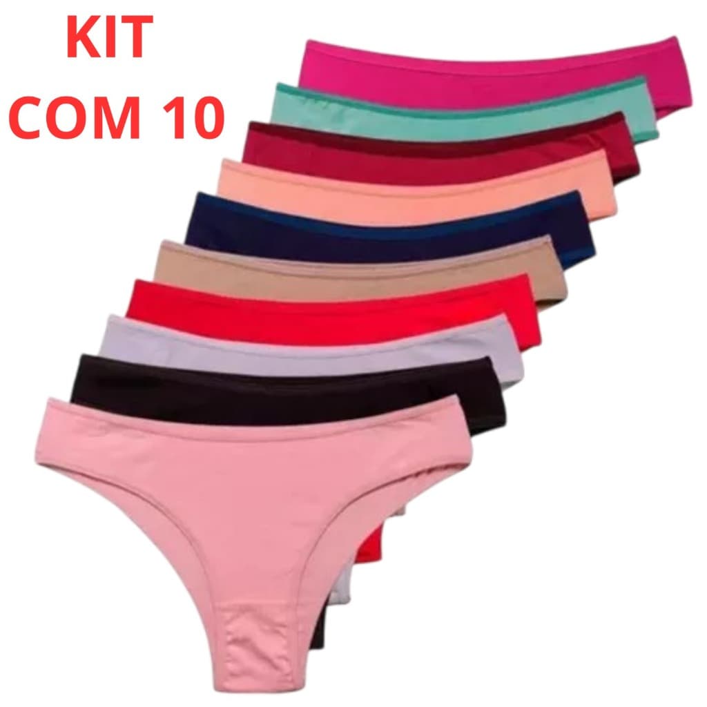 Kit Calcinhas Feminina Algodao Adulto Microfibra Conforto Calcinha Tanga