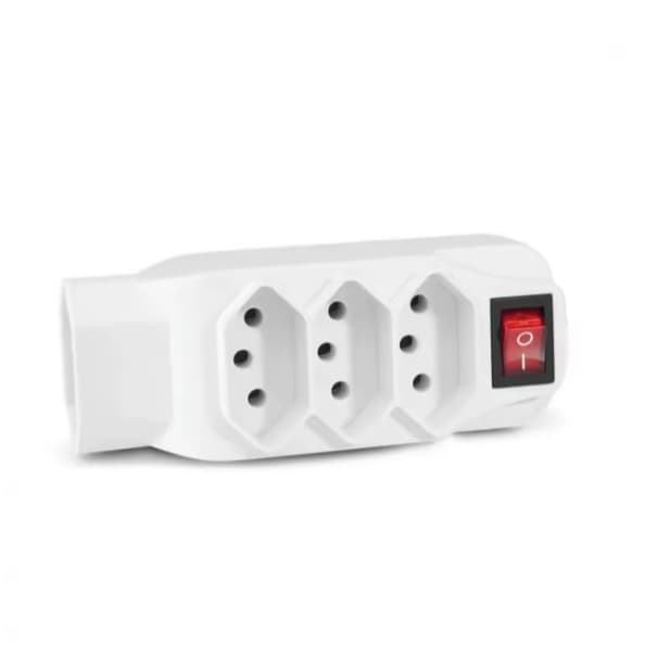 Mini Fitro de Linha Tomada  Branco Benjamin 4 Saída 10A