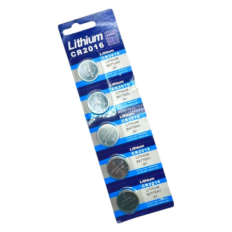 Pilha Tipo Moeda CR2016 3V Bateria Lithium Cartela C/ 5 Unidades P/ Relógio Controle Remoto