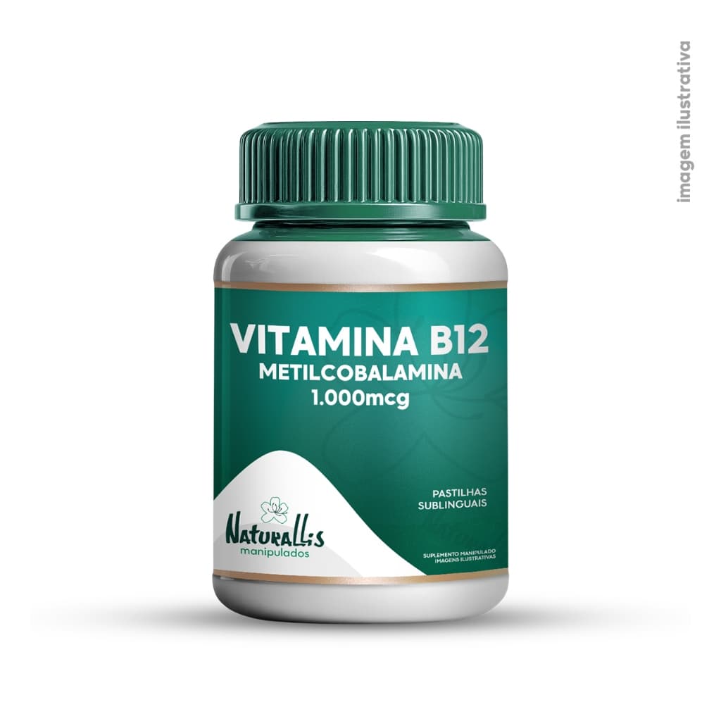 Vitamina B12 Metilcobalamina 1.000mcg Vegano - 60 ou 120 pastilhas sublinguais