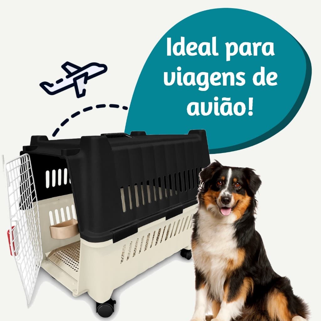 Caixa Transporte Grande Pet Para Cães Cachorro Viagem Reforçada N5