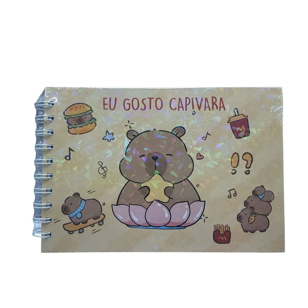 Livro De Colorir Infantil Capivara 50 Páginas De Pintar Caderno De Desenho Capa Dura E Flexível