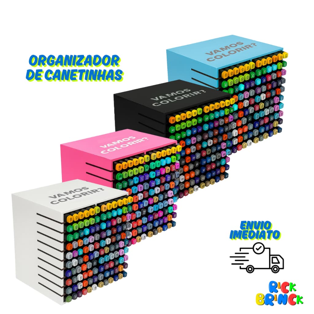 Organizador para 120 Canetinhas - ESCOLHA SUA COR– canetinhas marcadores- nicho mdf - organização de mesa - ORGANIZER