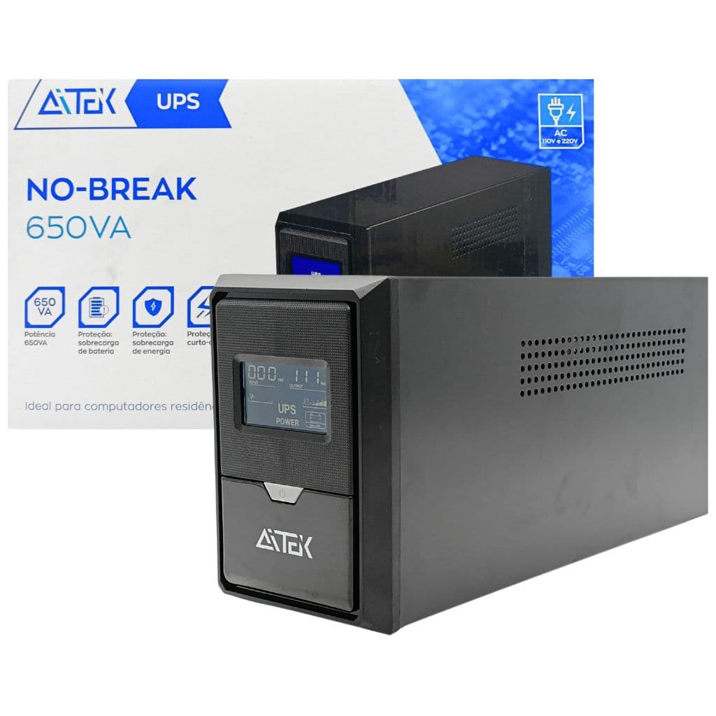 No-Break 650VA Bivolt 110v/220v - Proteção Completa Backup de Energia e Autonomia para Eletrônicos