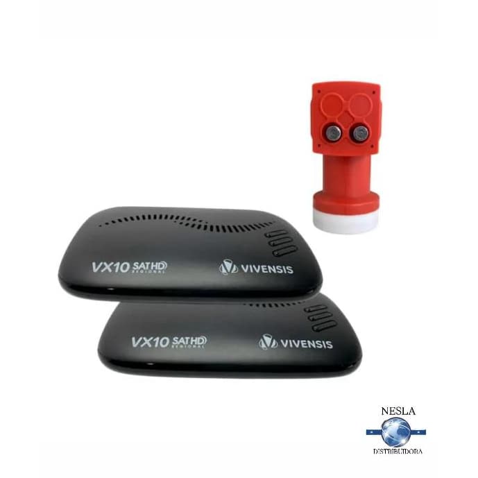 KIT - 2 RECEPTOR VX10 VIVENSIS + LNBF DUPLO VIVENSIS