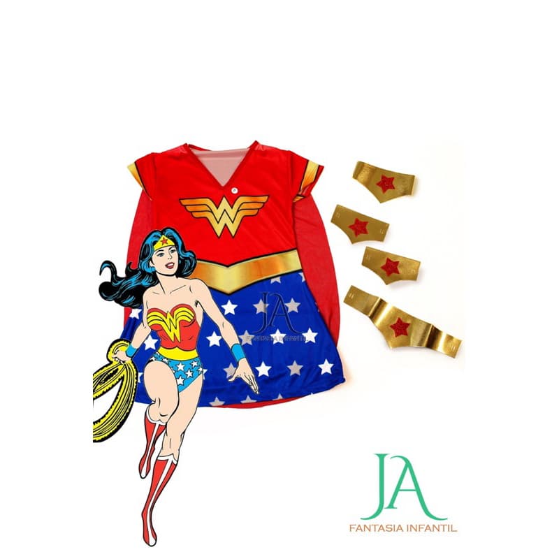 FANTASIA INFANTIL MULHER MARAVILHA C/ACESSÓRIO