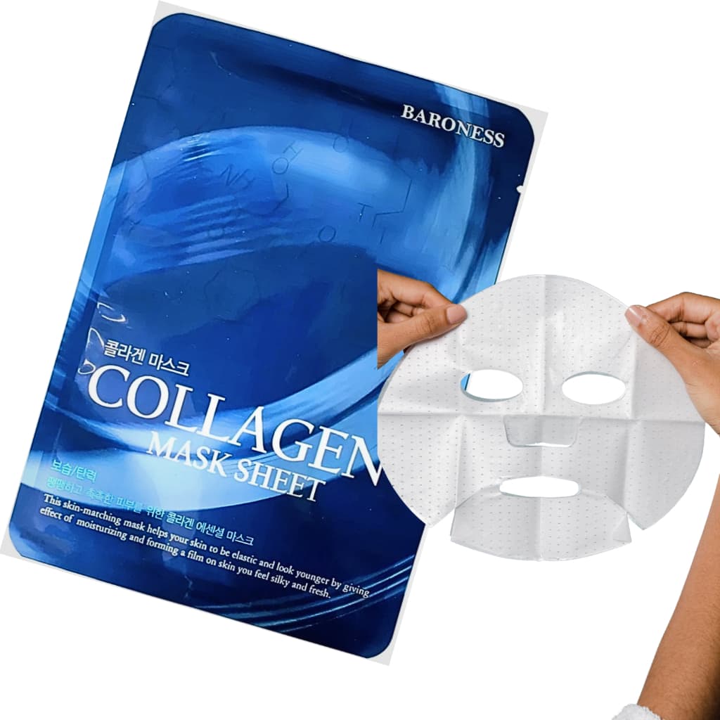 Kit 2/4/6/8 e10 Mascara Facial Colageno Coreana Marca Baroness Várias opções