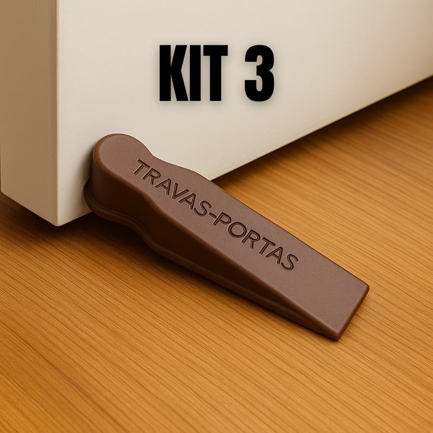KIT 3 Aparador Trava Porta De Silicone Antiderrapante Não Risca O Piso