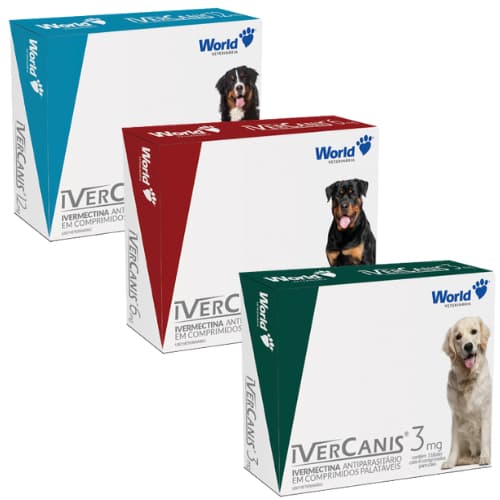 Remédio Antiparasitários Para Cães IverCanis World Ivermectina - 15kg 30kg 60kg