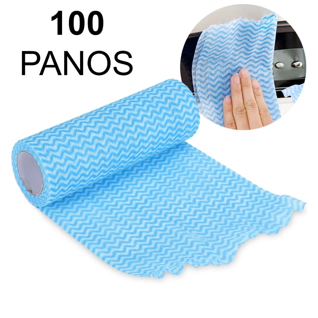 Rolo de Pano Picotados perfex 100und Multiuso Alta Absorção Reutilizado 24x30cm