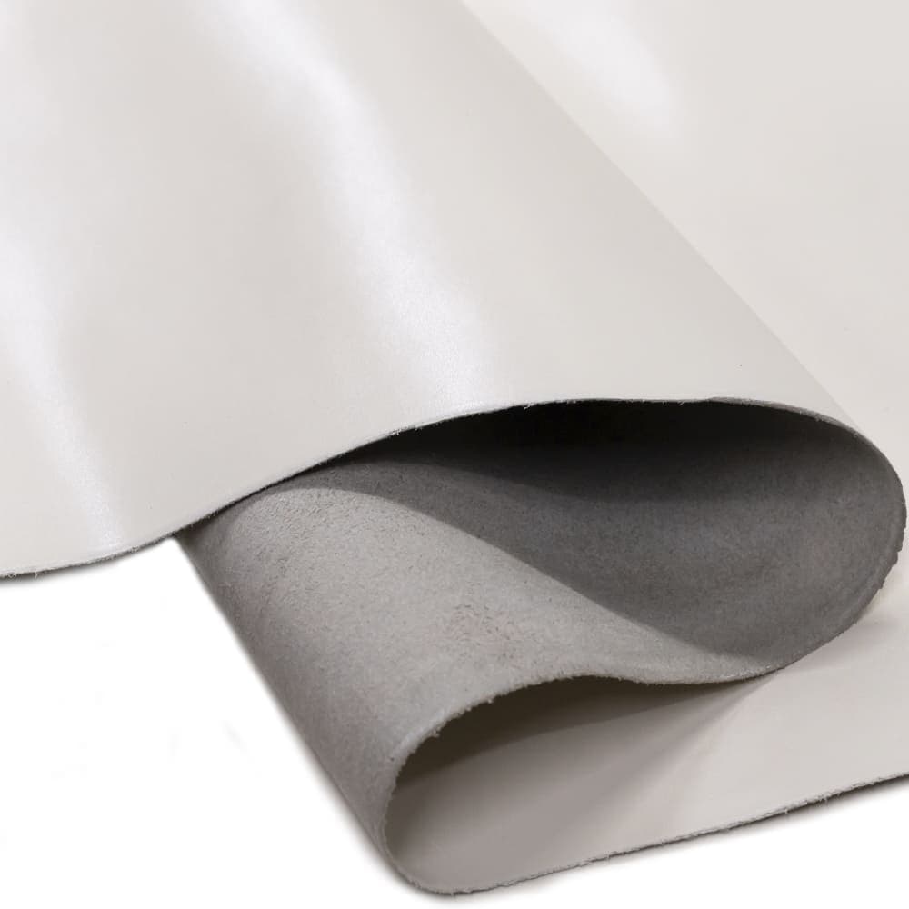 Painel de Couro Genuíno Tipo Madri - 25x35cm Retalho – Placa Textura Leve - Cor: Off White