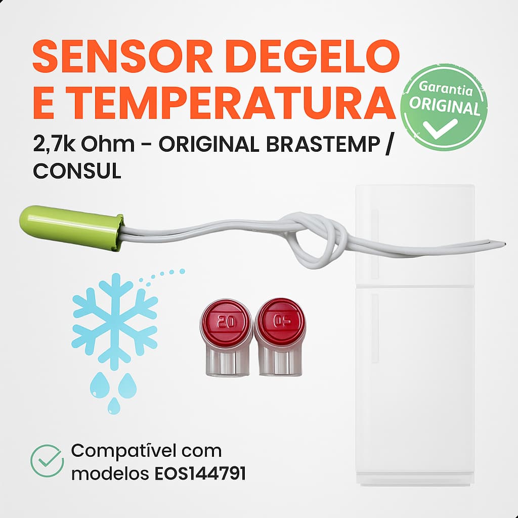 Sensor Degelo Temperatura 2,7k Para Geladeira Brastemp Consul BVG24FB BRI42P BRH41A BRH41P