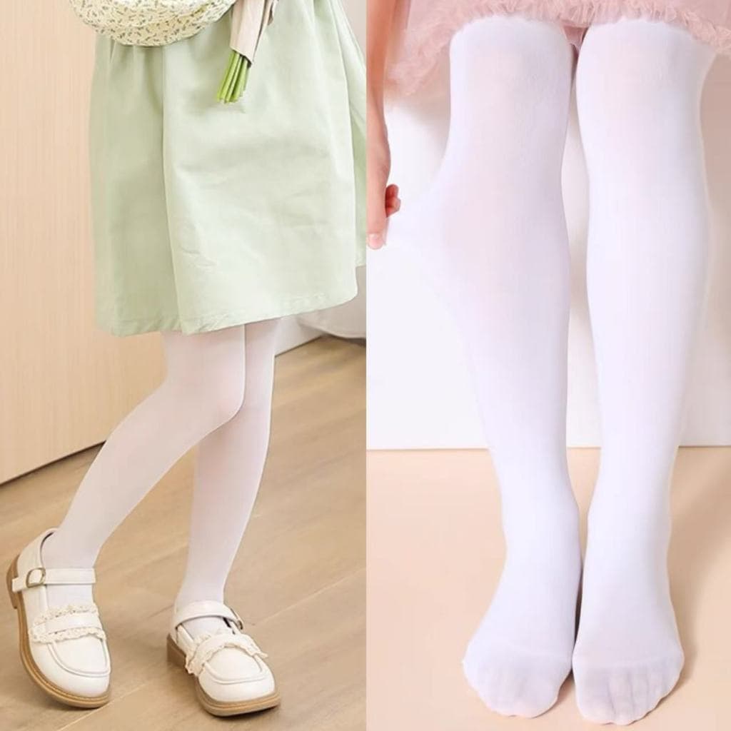 Meia Calça Infantil Cor Branco De Dança E Ballet E Festa Super Macio E Elastico