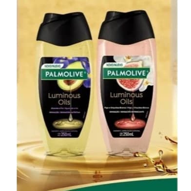 Kit com 2 Sabonetes Liquido Palmolive 250ml Luminous Oils Abacate e Figo Kit Sabonete Palmolive