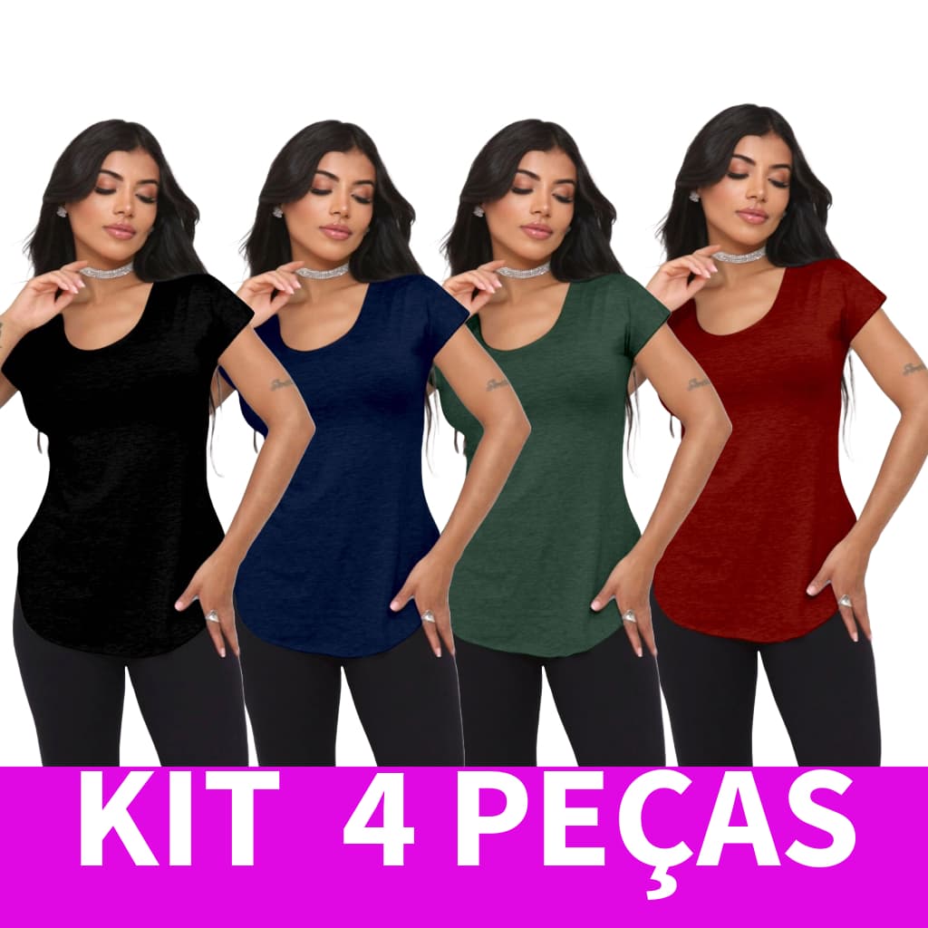 KIT 4  Blusa tapa Bumbum de Viscolycra