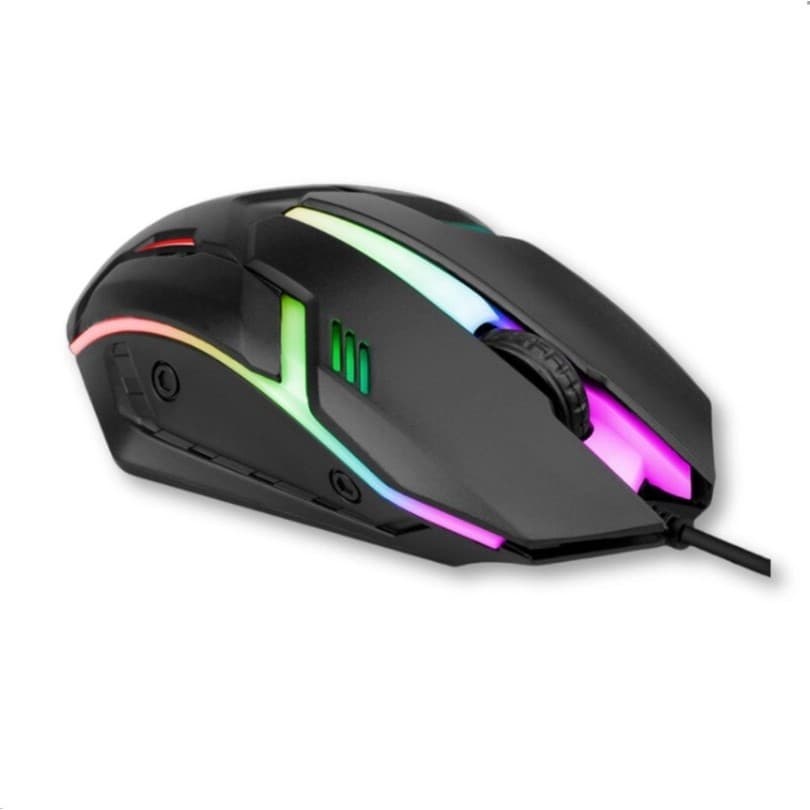 Mouse com fio estilo Gamer com LED RGB 1200 DPI MS-62 Exbom