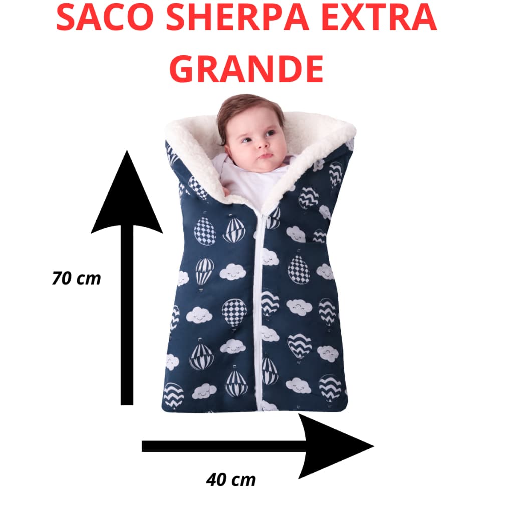 saco de dormir casulo EXG pra bebe SHERPA com ziper, enxoval, frio, nenê