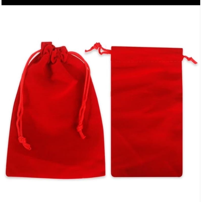 Kit Com 10 Unidades Saco De Veludo Macio Tamanho 10x12 Vermelho.