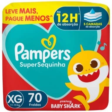 PAMPERS - Fralda Supersequinha XG - 70 Fraldas