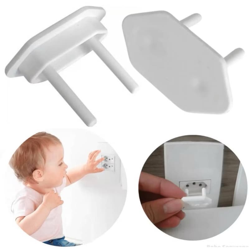 Kit 24 Protetor de Tomada Bebê Segurança Contra Choque Elétrico