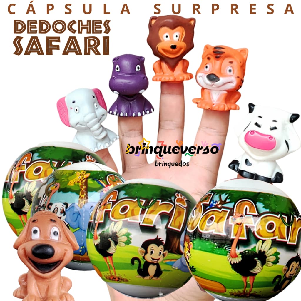 01/12Un Brinquedo Dedoche Surpresa Safari Fazenda Para Kit Brinquedo para Lembrancinhas Brinde Festa
