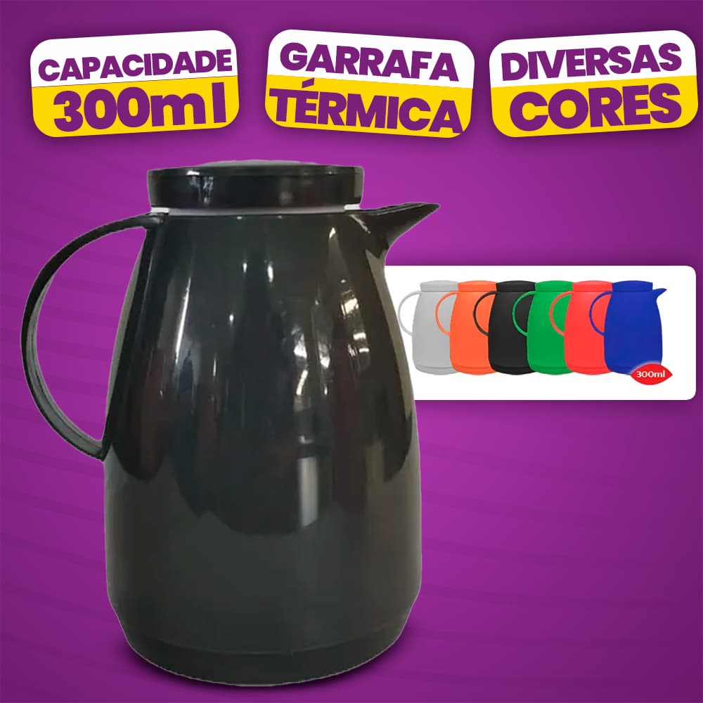GARRAFA TÉRMICA 300ml PORTÁTIL l ISOLAMENTO TÉRMICO| TRAMPA ROSQUEÁVEL| MANTÉM QUENTE FRIO
